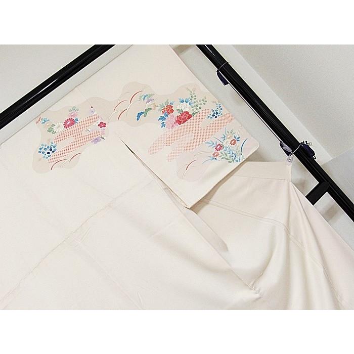 訪問着 袷着物 綸子 刺繍 刷疋田ヱ霞に吉祥花文 159cm前後ベスト