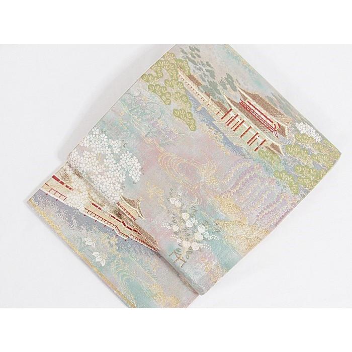 錦袋帯】平安神宮 京の景☆ブルーグリーン他【美品】 : kimonoマルイチ 