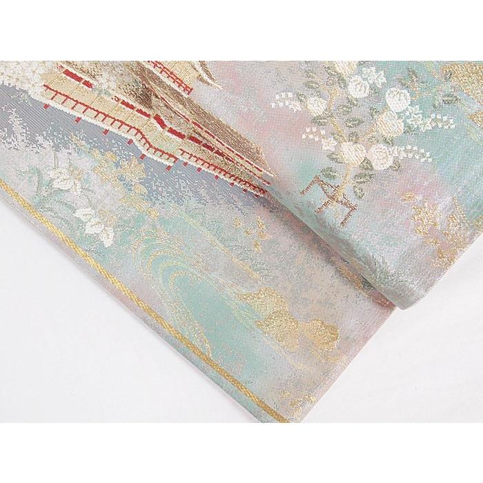 錦袋帯】平安神宮 京の景☆ブルーグリーン他【美品】 : kimonoマルイチ 