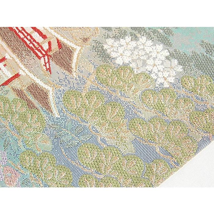 錦袋帯】平安神宮 京の景☆ブルーグリーン他【美品】 : kimonoマルイチ 