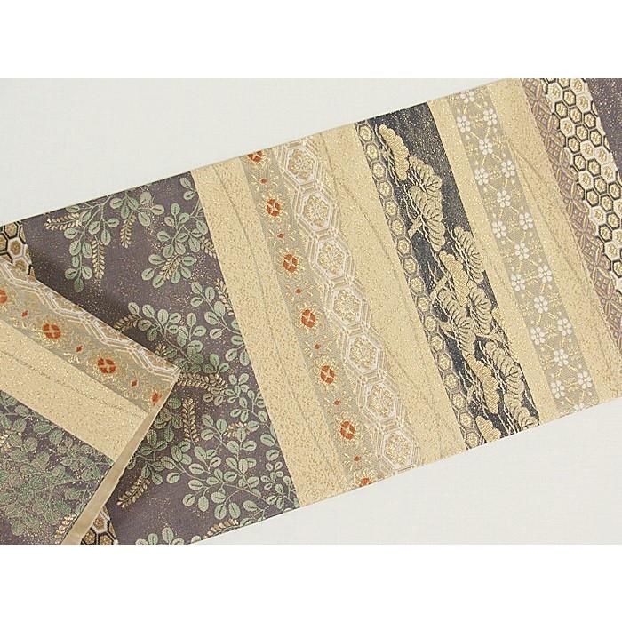 新品】【錦 袋帯】仕立て上がり／織元西陣証紙付き／古代間道 違い正波