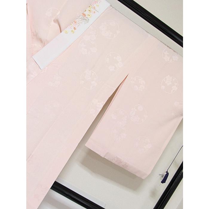 長襦袢 正絹 袷(本仕立て) 刺繍半衿付き 花丸地紋 159cm前後ベスト 