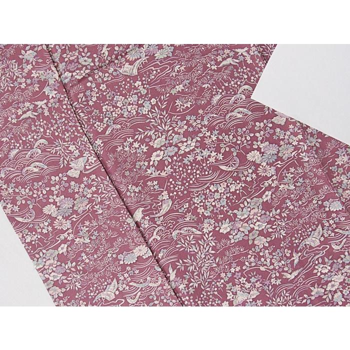 アンサンブル 小紋 ウール ピンク 花絣 身丈162.5cm 着物 アンサンブル 小紋 ウール ピンク 花絣 身丈162.5cm 着物