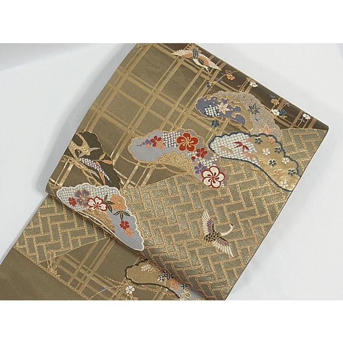 新品 錦袋帯】【未仕立て】西陣証紙2291 志都香謹製 あずま小袖／格子 