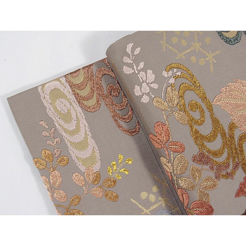 袋帯 手織り 唐織 観世水に秋草花文様 美品 優品 ガード加工済 