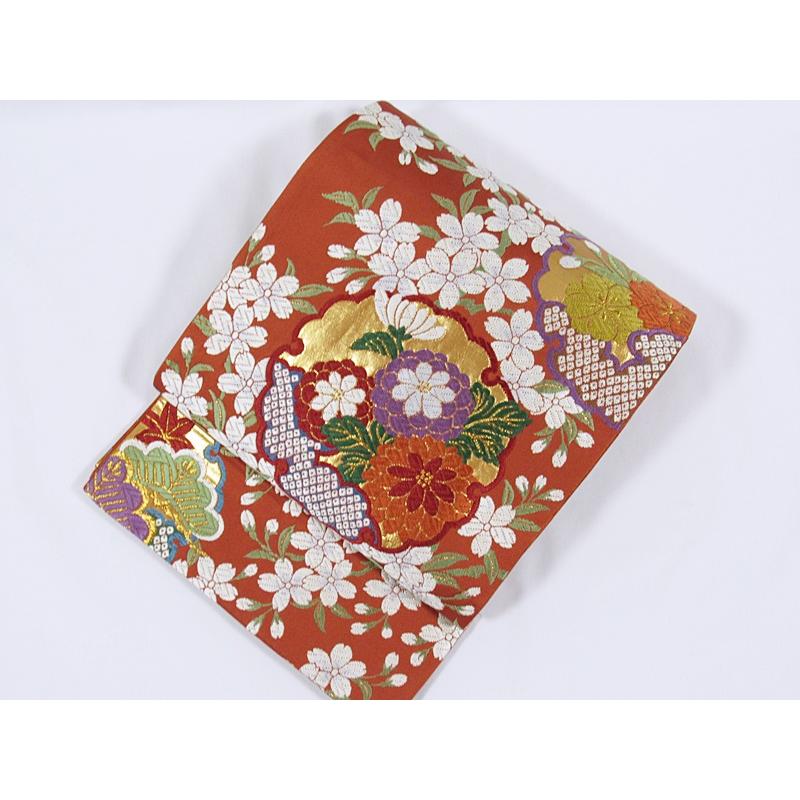 袋帯 唐織 雪輪に吉祥花 櫻 美品 : kimonoマルイチ - 通販 - Yahoo 