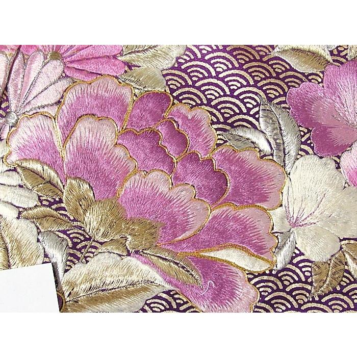 美品振袖正絹綸子薄ピンク