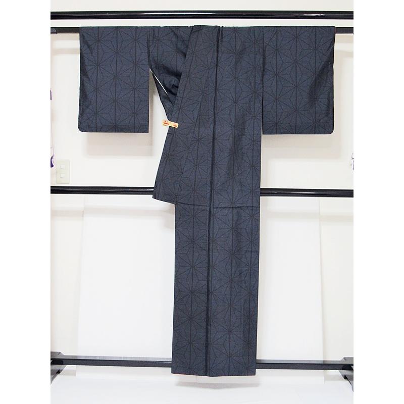 大島紬(横双)アンサンブル 使用感なし 正絹 麻型 155cm前後の方【美品 