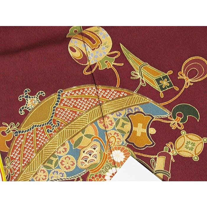 訪問着 一越 袷 比翼付(重ね衿他) 刺繍 宝尽くし文 隠れ笠 161cm前後