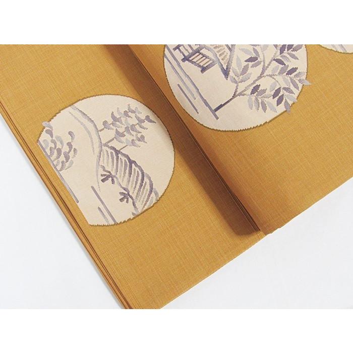 未使用】織袋帯 円窓からの風景／ライトブラウン【超美品】お薦めです 