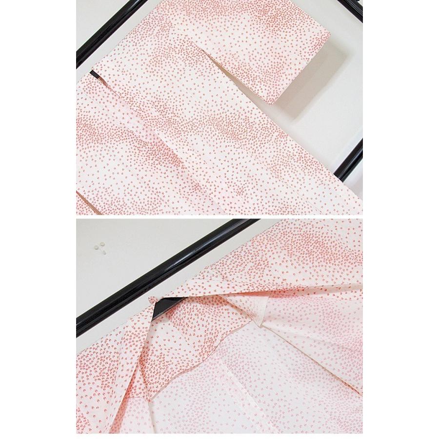 【長襦袢】袷(胴抜き) 化繊 赤蝶柄(小) 白地☆163cm前後ベスト【美品】｜kimono-maruichi｜08