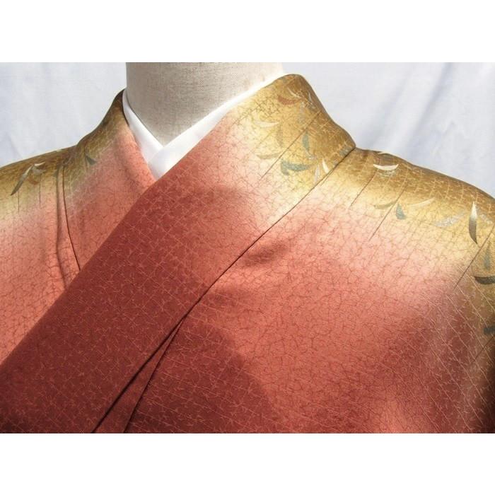 附下げ 袷 綸子 枝垂れ桜 刺繍 162cm前後 - 訪問着・付け下げ