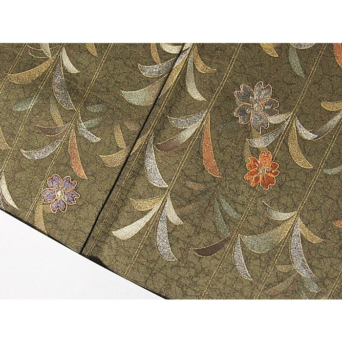 附下げ 袷 綸子 枝垂れ桜 刺繍 162cm前後 - 訪問着・付け下げ