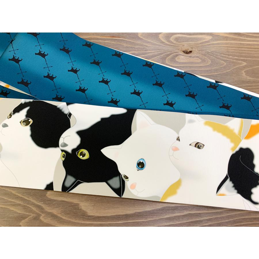 おとぎの国の猫と仲間たち　半幅帯　長尺　和装　着物　猫柄　コットンリネン　鯨 着物三河『猫づくし』半幅帯 長尺 浴衣 夏祭り 豪華 目立つ 個性