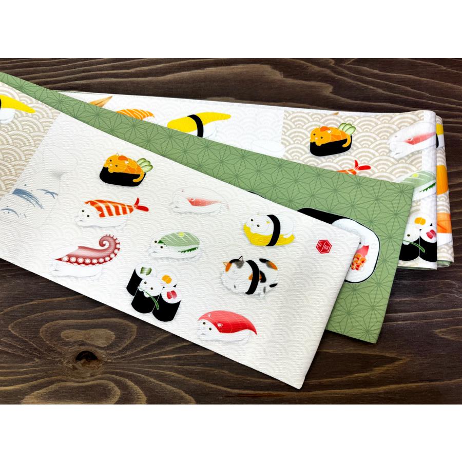 a3 たじろぎ 半巾帯 レトロ 猫 温泉 