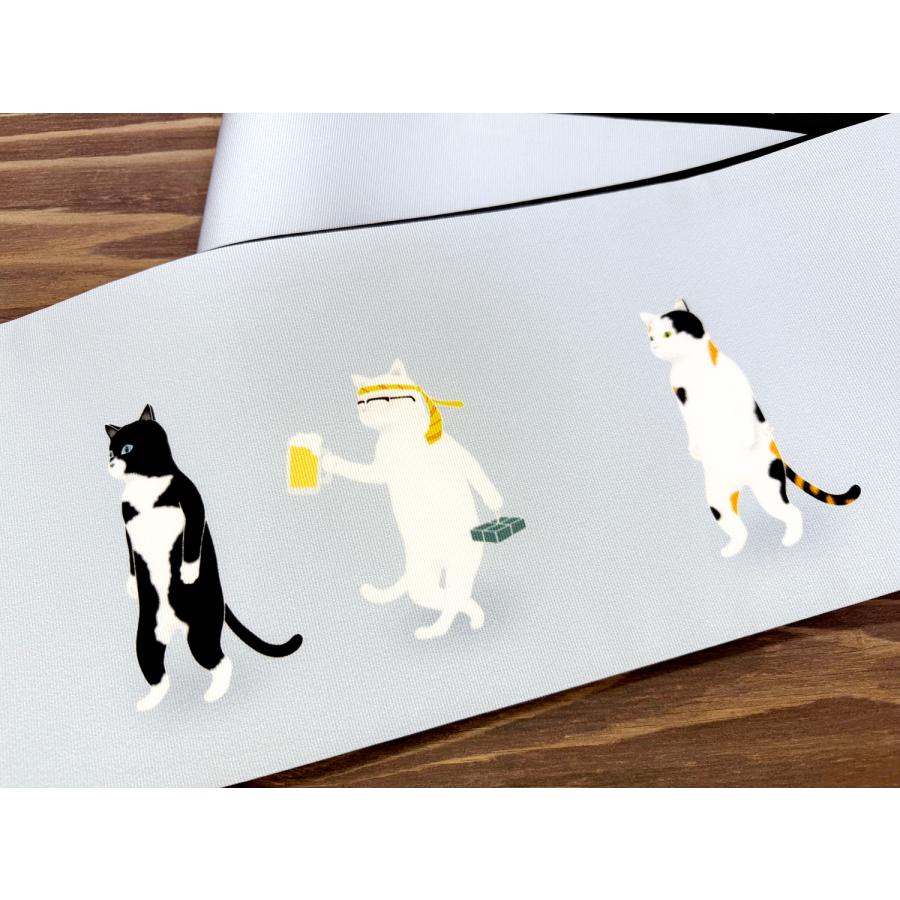 着物三河『変装猫の休日』半幅帯 浴衣 夏祭り 豪華 目立つ 個性 猫