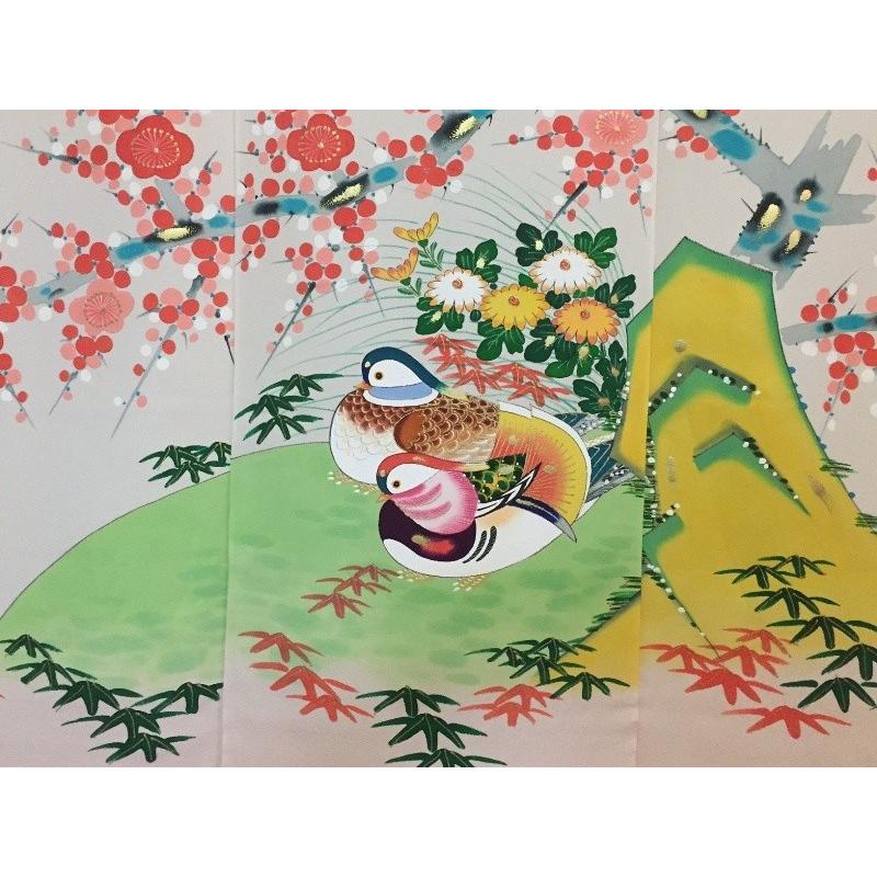 加賀友禅 花嫁のれん 花嫁暖簾 おしどり 手描き 花嫁のれん号 加賀友禅 花嫁のれん 花嫁暖簾 おしどり 手描き 花嫁のれん号