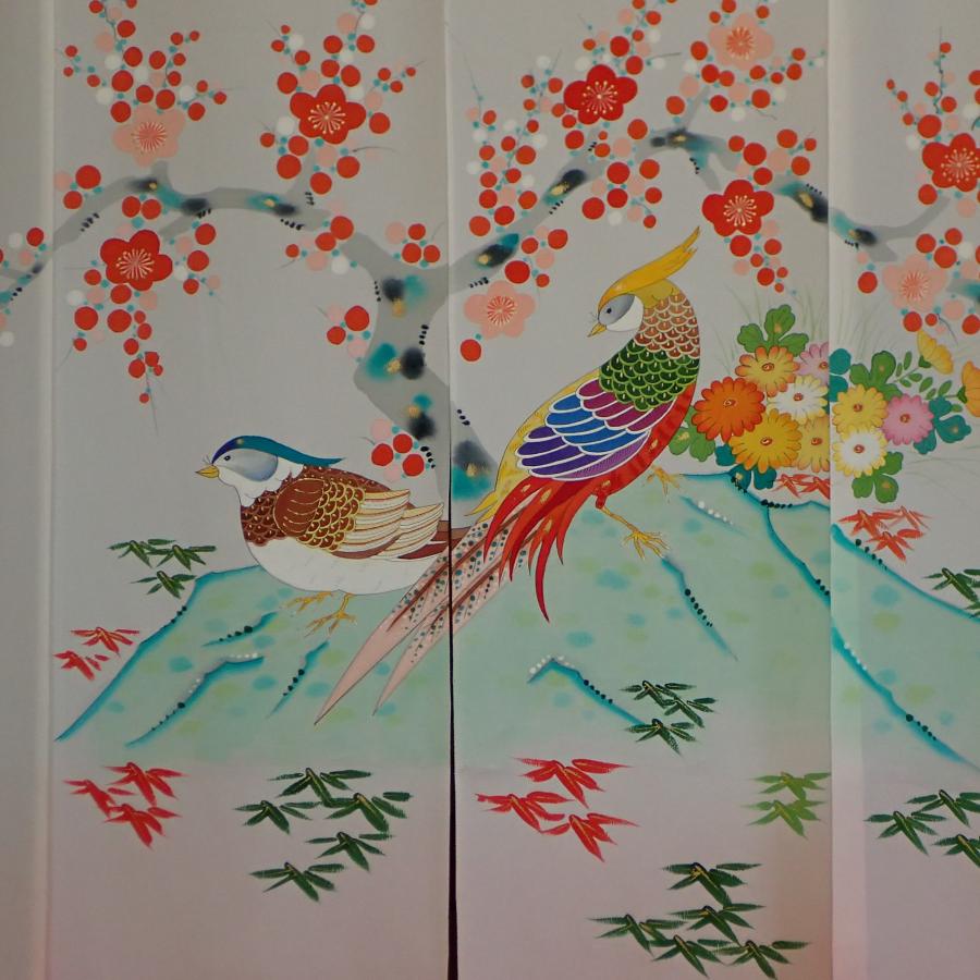 加賀友禅 花嫁のれん 花嫁暖簾 金鶏鳥 手描き 花嫁のれん号 花嫁 加賀友禅 花嫁のれん 花嫁暖簾 金鶏鳥 手描き 花嫁のれん号 花嫁