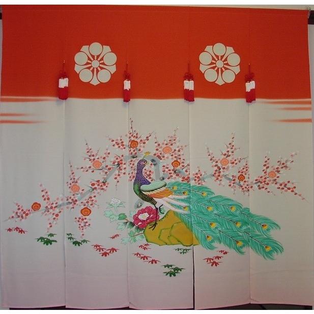 加賀友禅 花嫁のれん 花嫁暖簾 孔雀 手描き 花嫁のれん号 花嫁 加賀友禅 花嫁のれん 花嫁暖簾 孔雀 手描き 花嫁のれん号 花嫁
