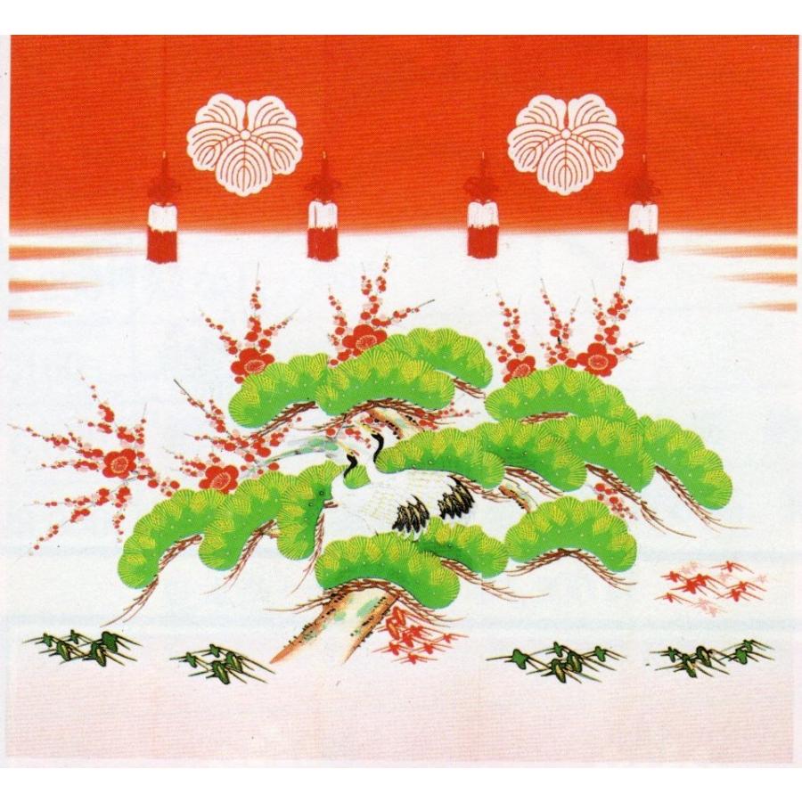 加賀友禅　花嫁のれん　花嫁暖簾　松に鶴　手描き　花嫁のれん号　花嫁のれん館　婚礼家具　婚礼道具