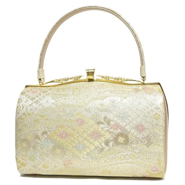 新品 紗織謹製 金帯地 L 三枚芯草履バッグセット 礼装 パールトーン加工