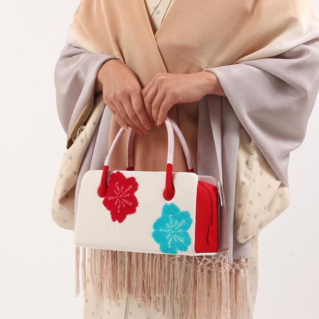 きもの 和 和装バッグ 利休バッグ なごみオリジナル 正絹 ちりめん 桜 