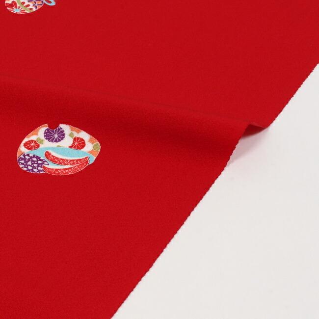 七五三 着物 7歳 正絹 購入 十三参り 反物 京友禅 赤 こっぽり