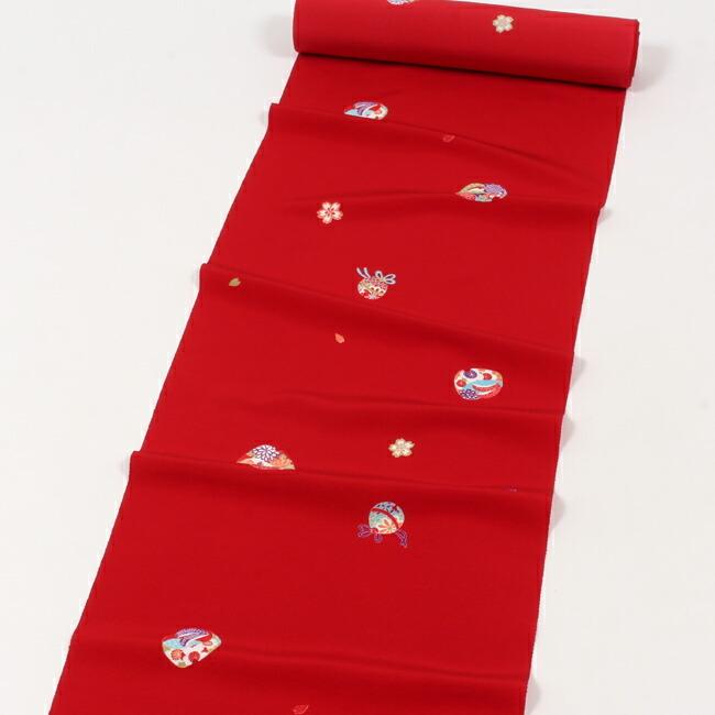 七五三 着物 7歳 正絹 購入 十三参り 反物 京友禅 赤 こっぽり
