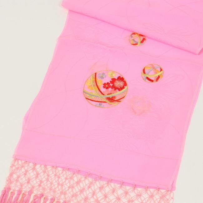 大流行中 七五三 7歳 女の子 正絹 志古貴 しごき ピンク色 手毬 手鞠 刺繍入り 子供用 七歳 七才 女児 日本製 Raloffshore Com