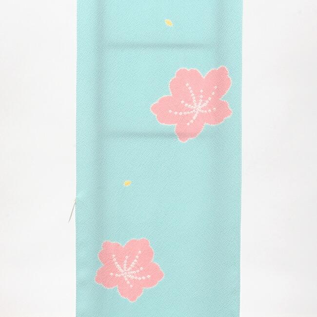 正絹☆絞り☆水色の着物単品 七五三レンタル(7歳女の子袋帯)7326 水色総絞り梅尽くしにまり