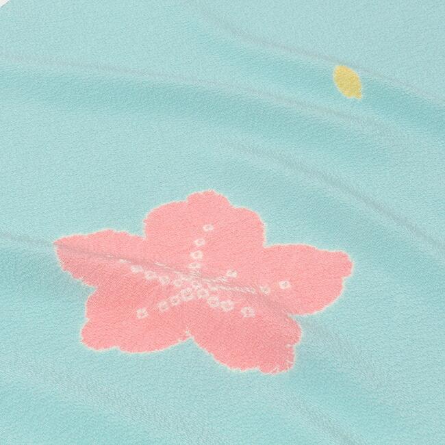 七五三 着物 7歳 正絹 購入 十三参り 反物 藤井絞 絞り入り 水色 芙蓉