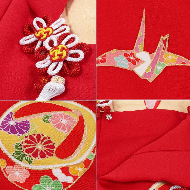 新品 日本製 正絹 ミツ身被布 ヒフ 大和路 七五三 三歳お祝い着 手描き友禅 七五三 着物 3歳 被布 フルセット 購入 正絹 日本製 手描き友禅 こっ