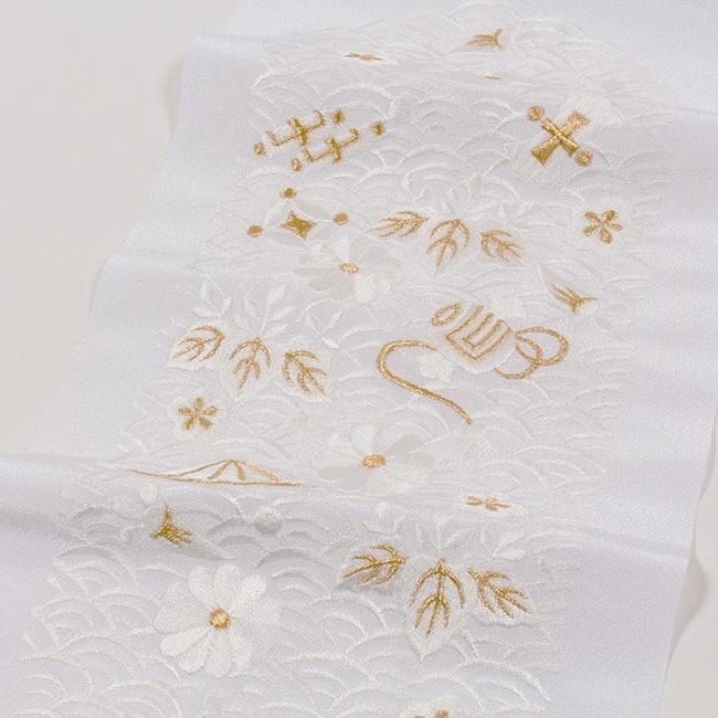 刺繍半襟 半衿 白地/青海波宝尽くし文 金/銀 刺繍 留袖用 振袖用 刺繍半襟 半衿 白地/青海波宝尽くし文 金/銀 刺繍 留袖用 振袖用