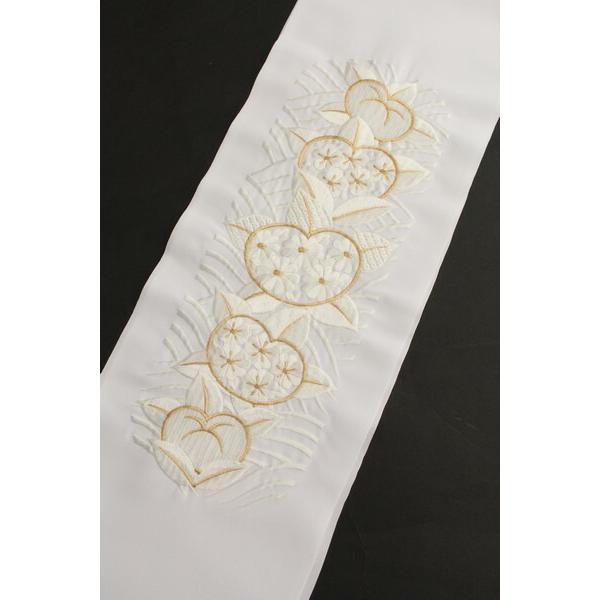 刺繍半襟 振袖 白 白×金 橘梅菊文 半衿 訪問着用 婚礼衣装用 刺繍半襟 振袖 白 白×金 橘梅菊文 半衿 訪問着用 婚礼衣装用