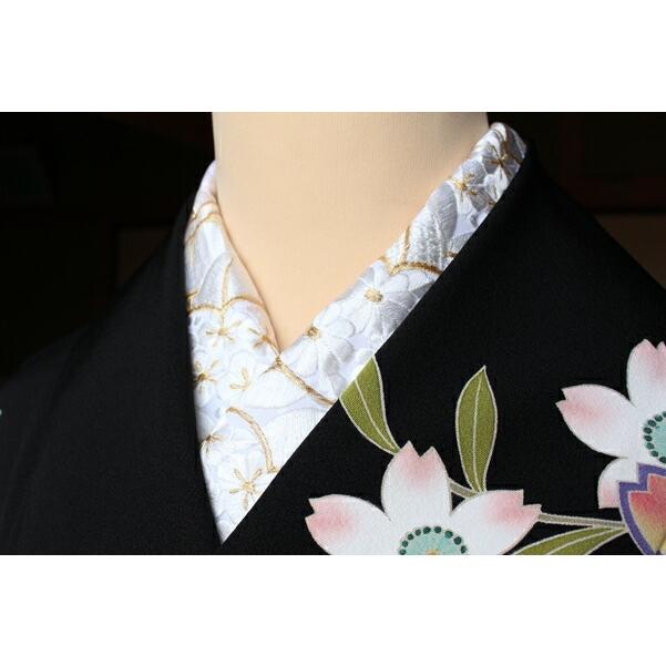 刺繍半襟 振袖 白 白×金 橘梅菊文 半衿 訪問着用 婚礼衣装用 刺繍半襟 振袖 白 白×金 橘梅菊文 半衿 訪問着用 婚礼衣装用