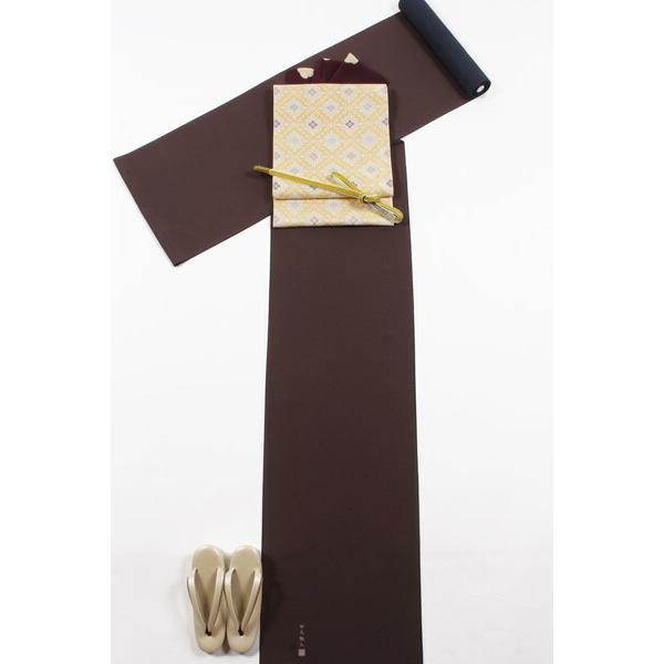 いとしの小紋＊】焦げ茶色の小紋 ダークブラウン 短冊 高島屋誂え 正絹