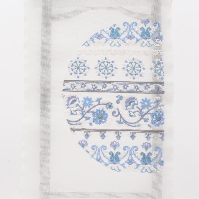 きもの 和 名古屋帯 正絹 夏 単衣 お仕立て込み 手刺繍 相良刺繍 白地 