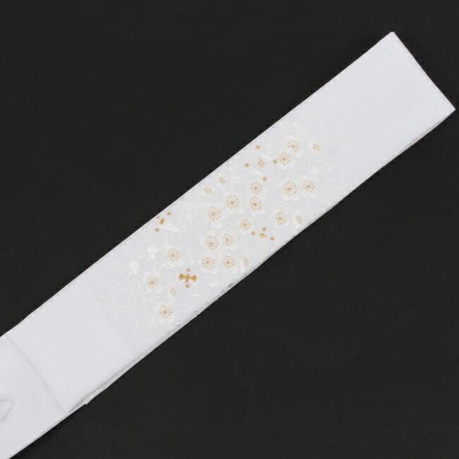 衿秀「き楽っく」専用替え衿 刺繍半襟白地 「白金七宝梅宝尽し」 きもの 和 衿秀き楽っく専用替え衿 刺繍半襟 白地白金七宝梅宝尽し