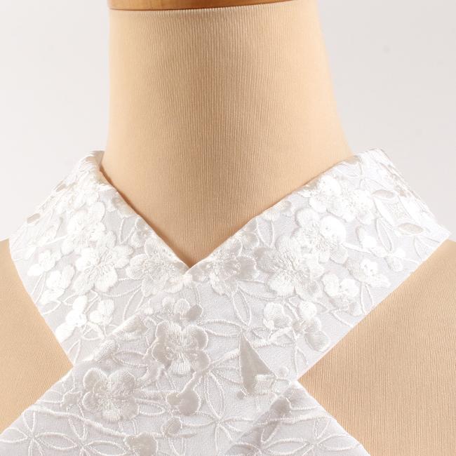 きもの 和 衿秀き楽っく専用替え衿 刺繍半襟 白地/七宝梅宝尽くし文 白