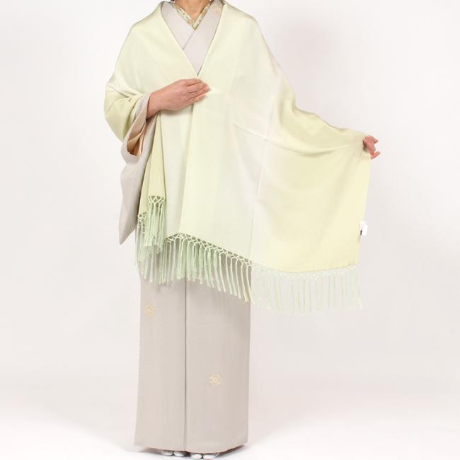 衿秀　正絹　大判ショール　薄緑色 衿秀 正絹 大判ショール 薄緑色 衿秀正絹大判ショール薄緑色