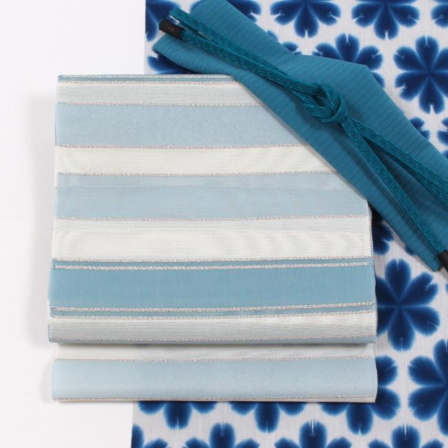 未仕立て 夏帯 名古屋帯】全通柄 名古屋帯(化繊) 博多織 八寸帯 夏用