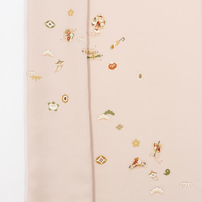 きもの 和 付け下げ 付下げ 着尺 手描き京友禅 正絹 ピンクベージュ色