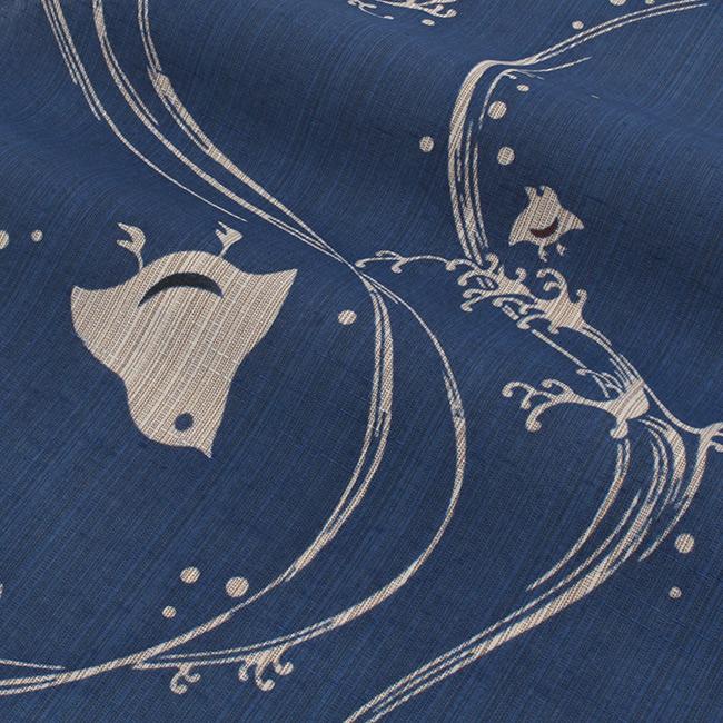 竺仙 特選 浴衣 奥州小紋 型染め 綿 流水に千鳥 未仕立て 反物