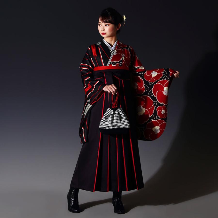 卒業式袴 3点セット(二尺袖＋袴+半幅帯）レディース 二尺袖セット 袴 