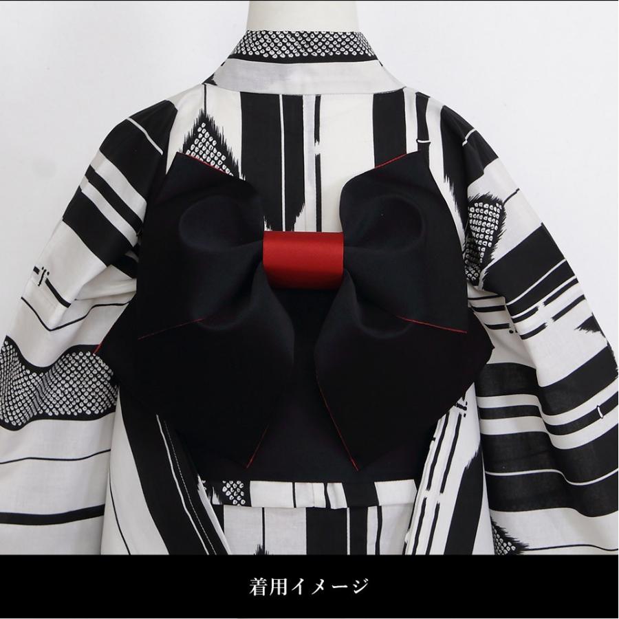 作り帯 浴衣用 かっこいい リボン型 レディース 日本製 浴衣帯 無地 簡単着付け 結び帯 赤 黒 新作商品 日本製