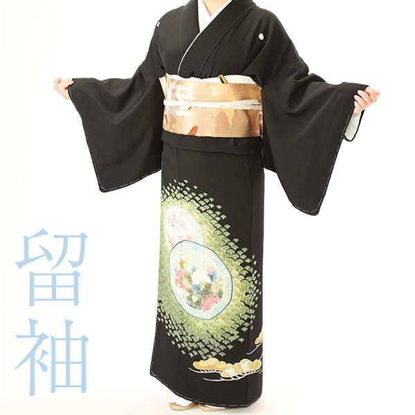 黒留袖賃借18点フルセット 【加賀鏡面に四季花】足袋差し上げ物 黒留袖 お召しもの賃借 安あがり 御芽出度 留め袖 貸お召しもの 嚊左衛門着物 留袖 途轍も無い大きさ レディースファッション-着物、浴衣-レンタル