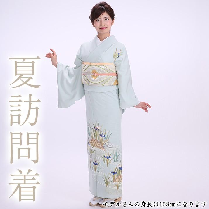 夏物】訪問着レンタル18点フルセット【絽/あやめ】足袋プレゼント 夏用 