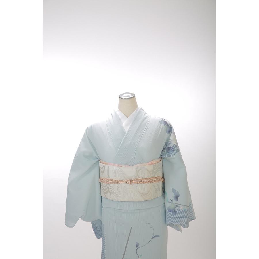 夏物】訪問着レンタル17点フルセット【絽/水色 朝顔】足袋