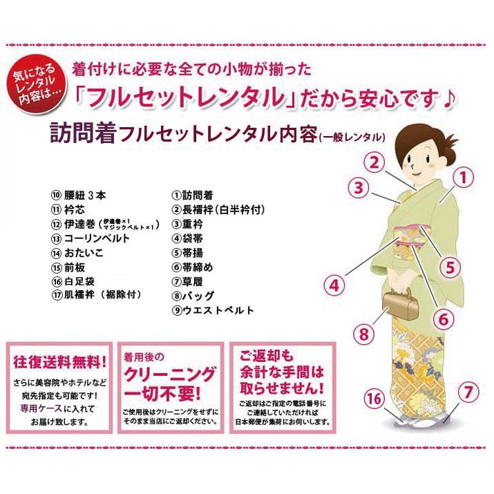 訪問着レンタル18点フルセット【四季の庭】足袋プレゼント 着物 訪問着レンタル18点フルセット【四季の庭】足袋プレゼント 着物