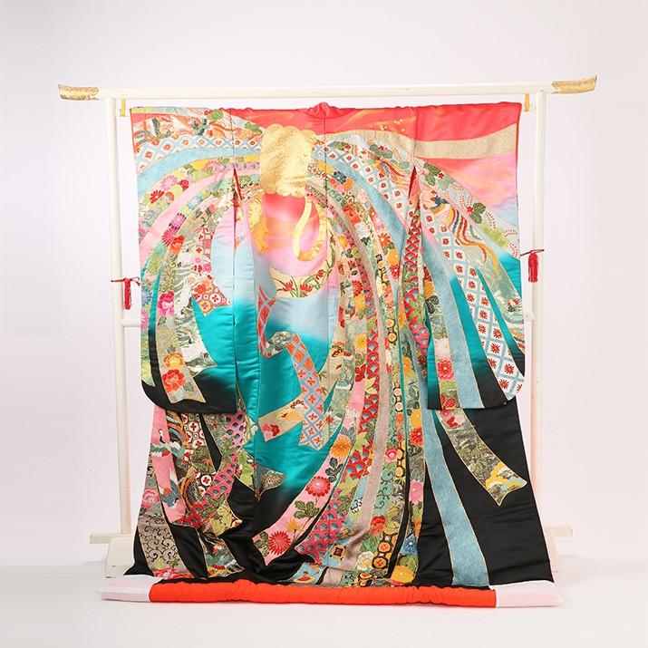 色打掛　花嫁衣装　婚礼衣装　相良刺繍38 色打掛レンタル17点フルセット【相良刺繍/熨斗目】 足袋プレゼント
